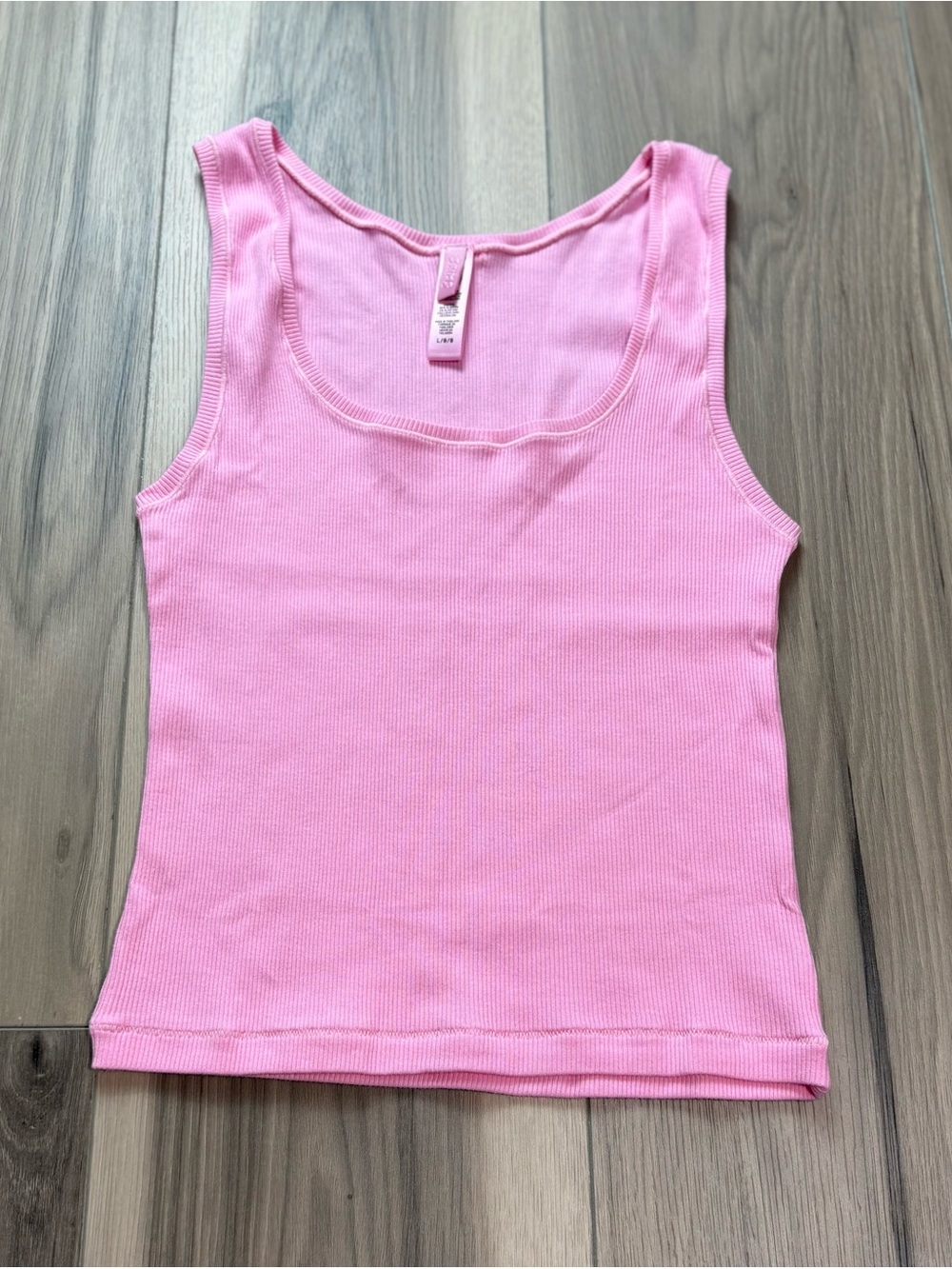 🌸 SKIMS Cotton Rib Tank Cherry Blossom Pink | L | NWOT